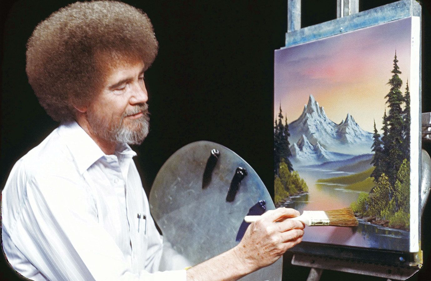 A picture of Bob Ross.